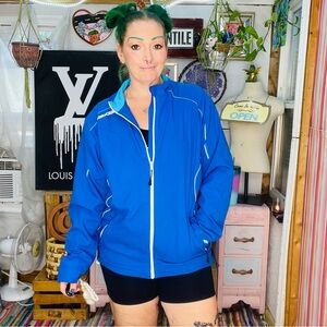 Babolat Tennis Blue Lightweight Athletic Jacket with Sporty Trim Size Large